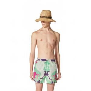 NEW VALENTINO world arazzo printed swimwear short in green